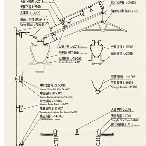 铝制排水槽温室 - Glass aluminum material - Greenhouse design and construction、 Park planning and design